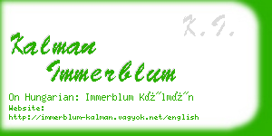 kalman immerblum business card